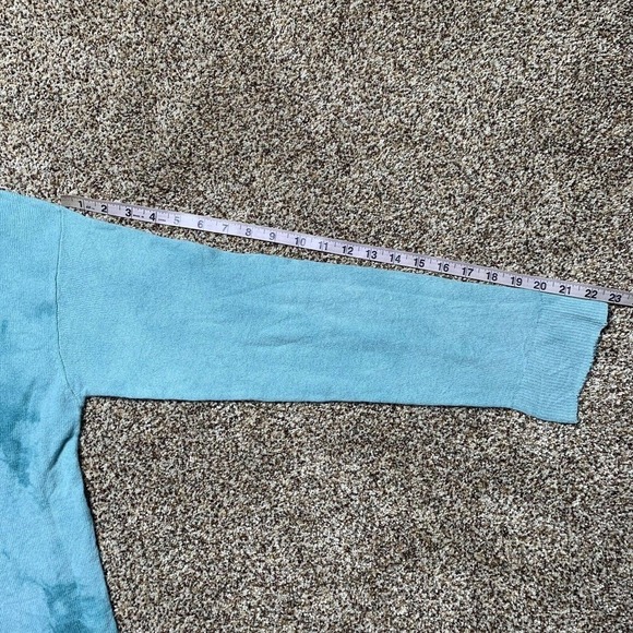 NWOT RTA Emma Cashmere Sweater Tie Dye Blue XS Crew Neck Lightweight Distressed - Picture 6 of 9